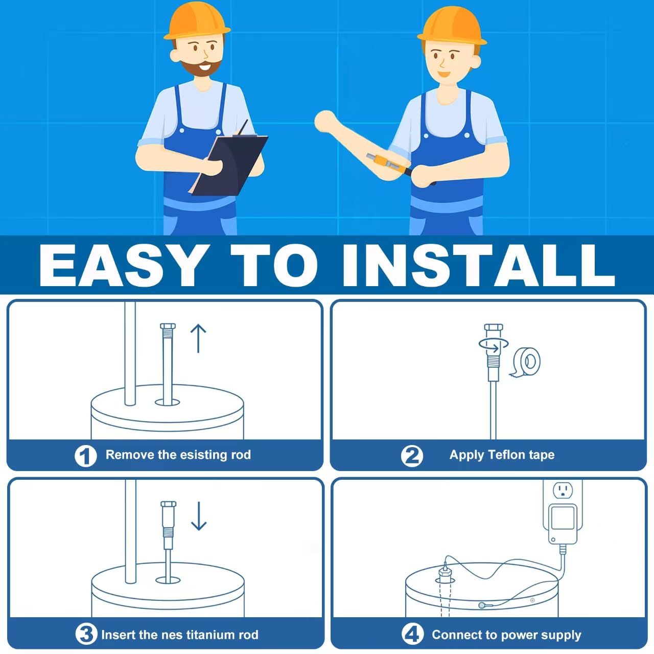 Odor-eliminating action reduces sulfur smells in water heater in 24 hours.