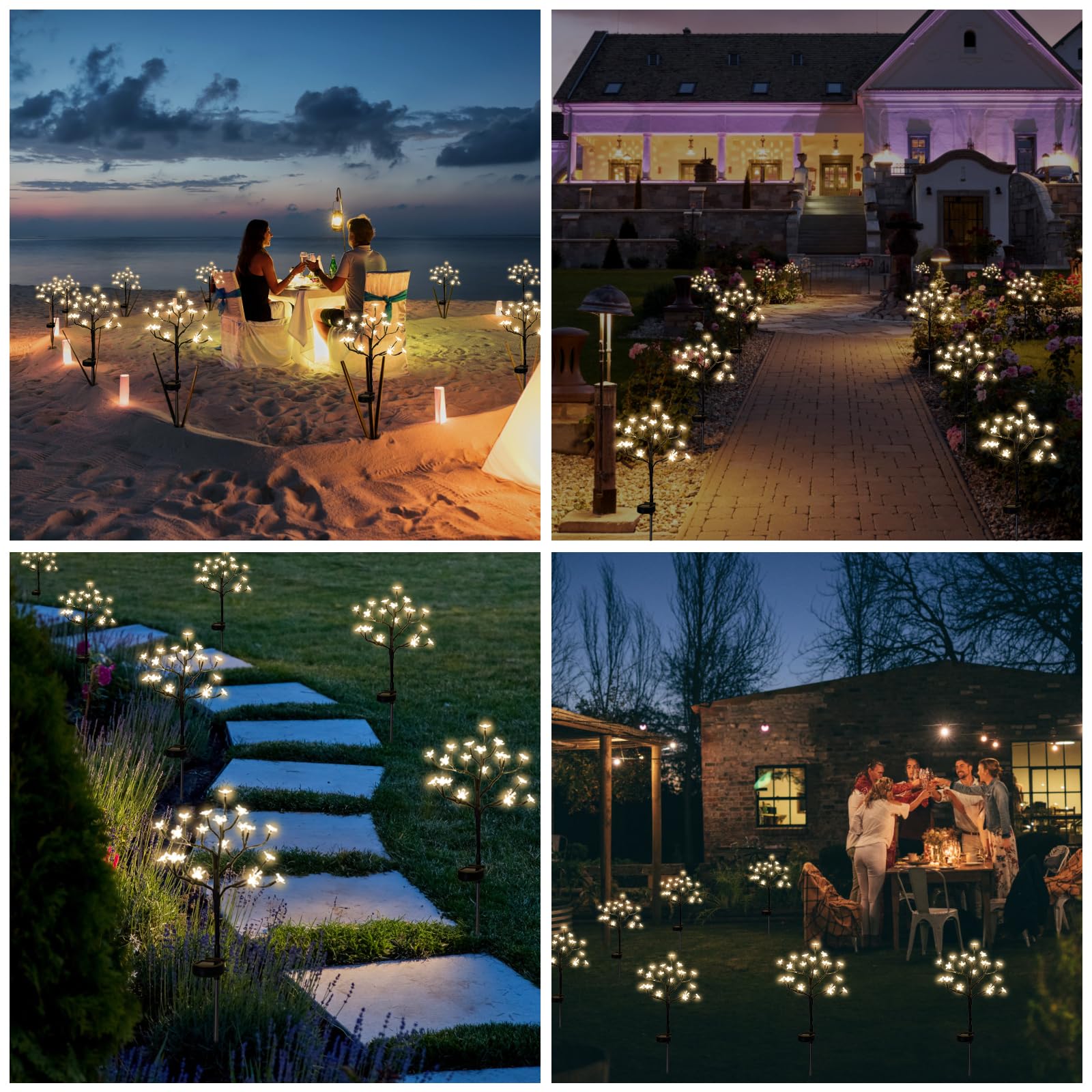 IUEECEN Cherry blossom lights create a festive outdoor mood.