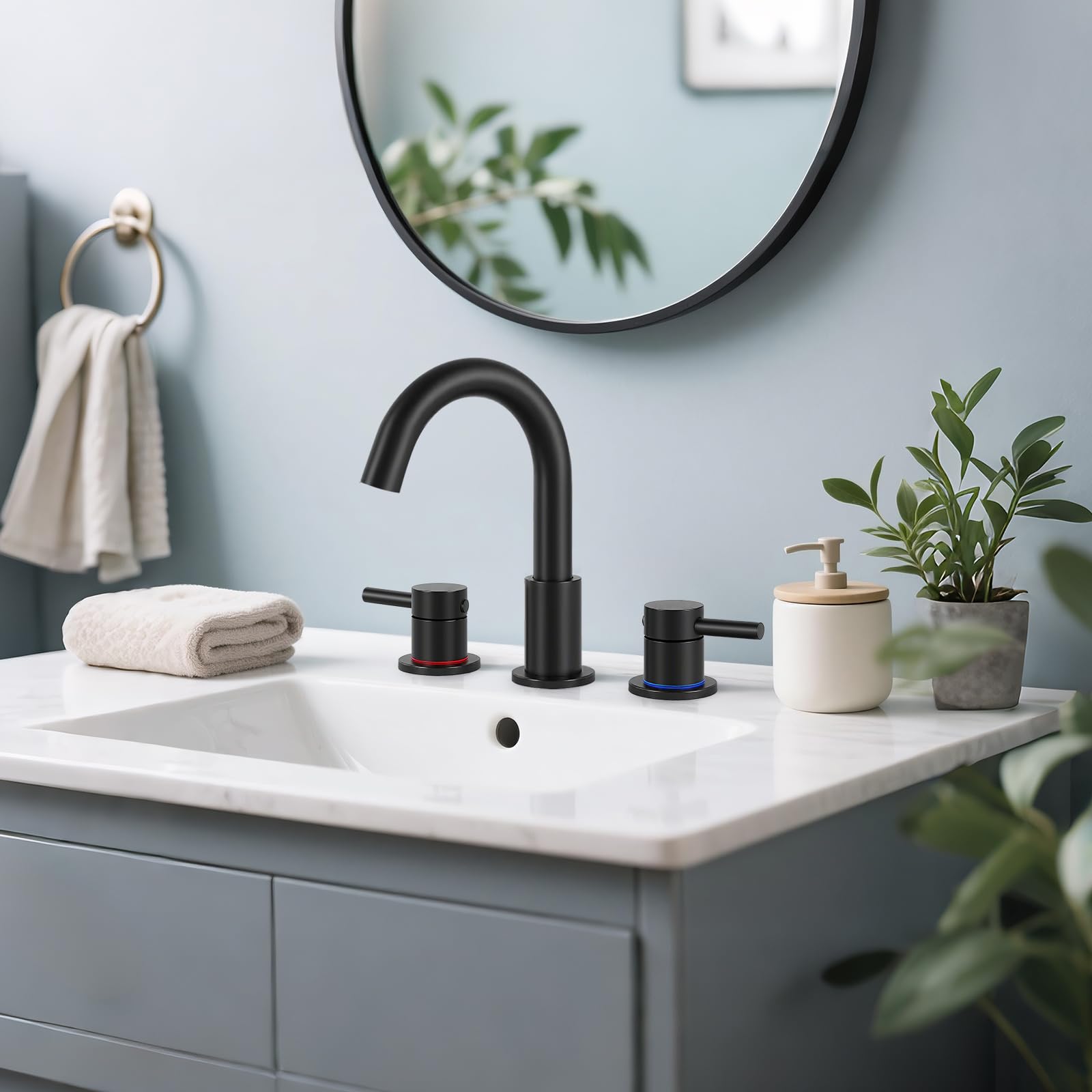 IUERASD faucet with 3-hole installation for 6 to 12 inch spreads