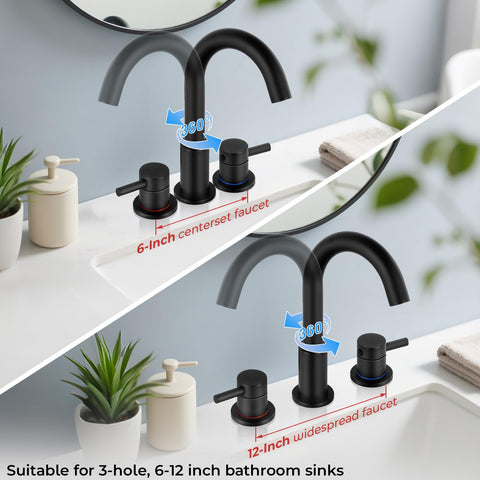 IUERASD matte black finish provides a timeless bathroom look