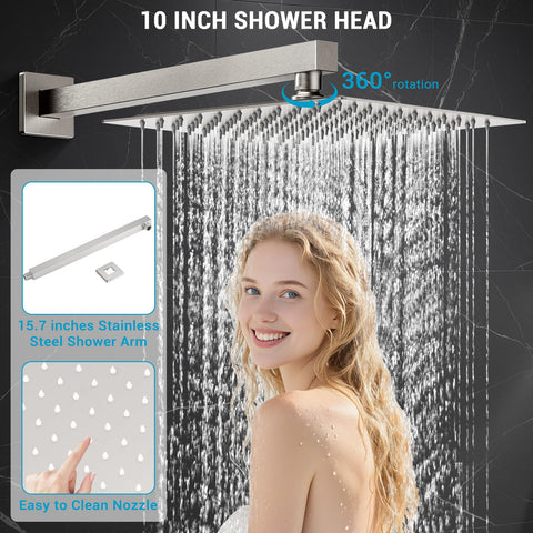 IUERASD handheld shower head with brushed nickel finish for flexible bathing
