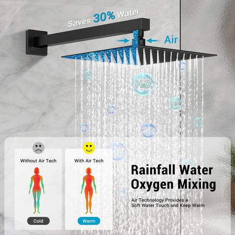 IUERASD shower arm rod supports the rainfall head with sturdy mounting.