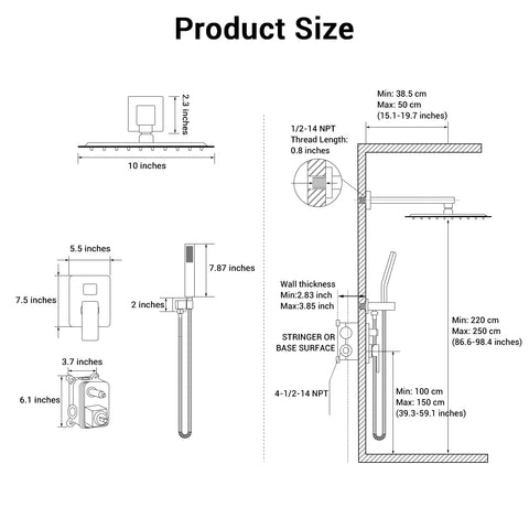 IUERASD shower system with matte finish adds a modern, anti-fingerprint look.