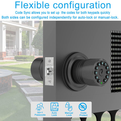 iuknob dual cylinders design offers reliable keyless entry