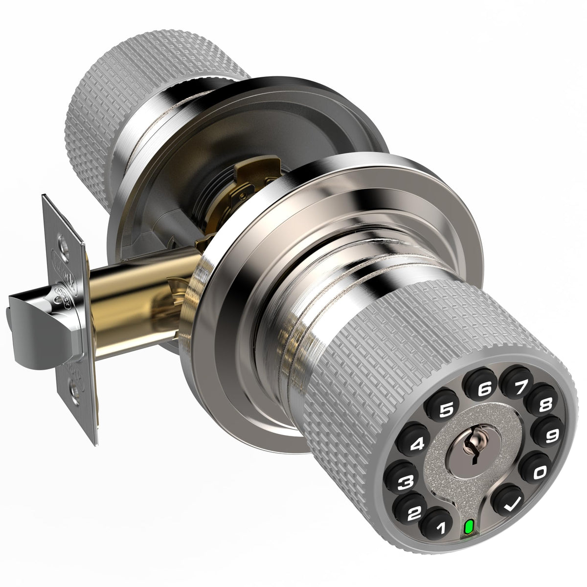 iulock smart door knob front view with keypad enables secure keyless entry
