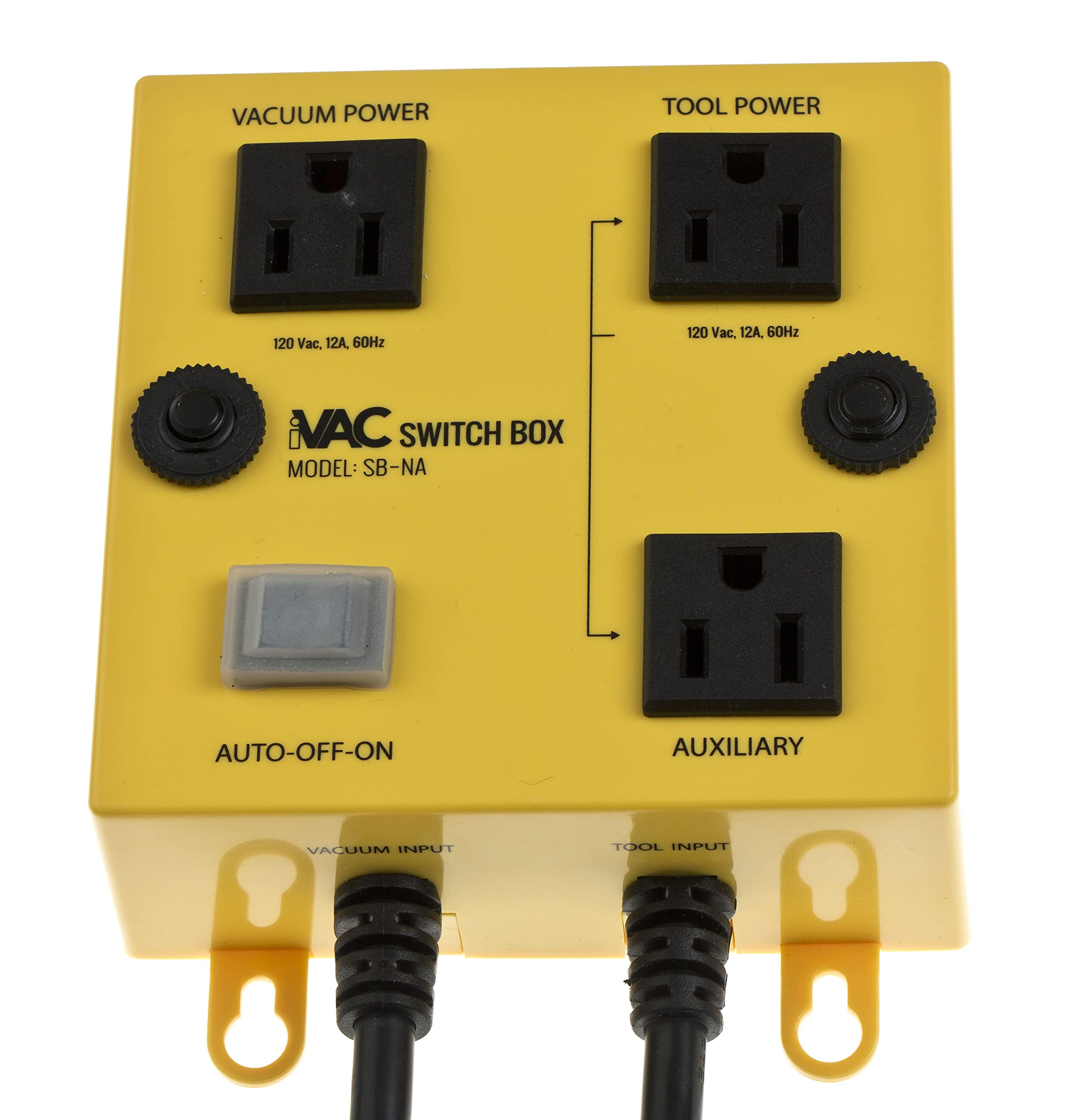 iVAC SB-NA front view showing compact safety switch for safer tool use