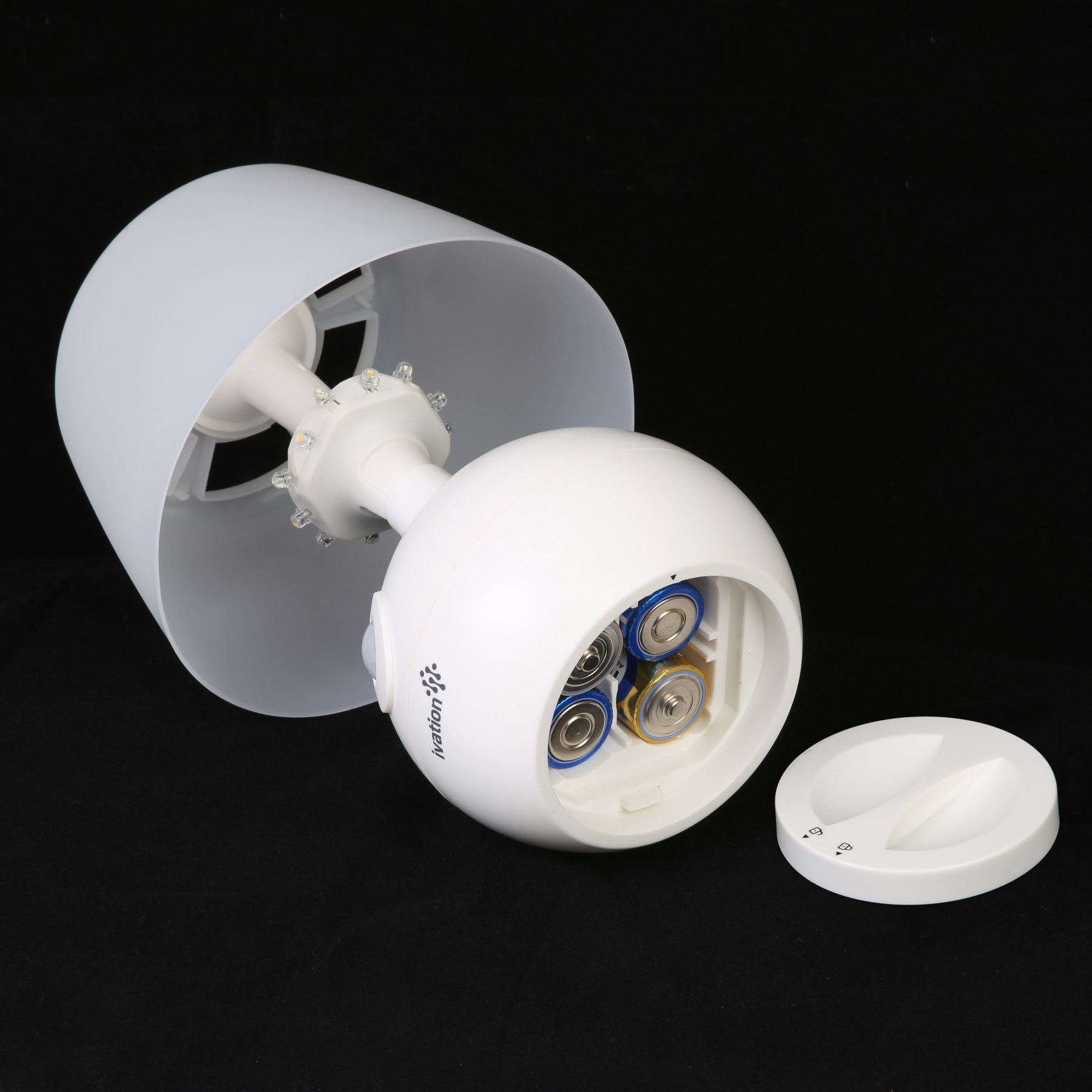 Ivation portable lantern with top hook for camping or deck use.