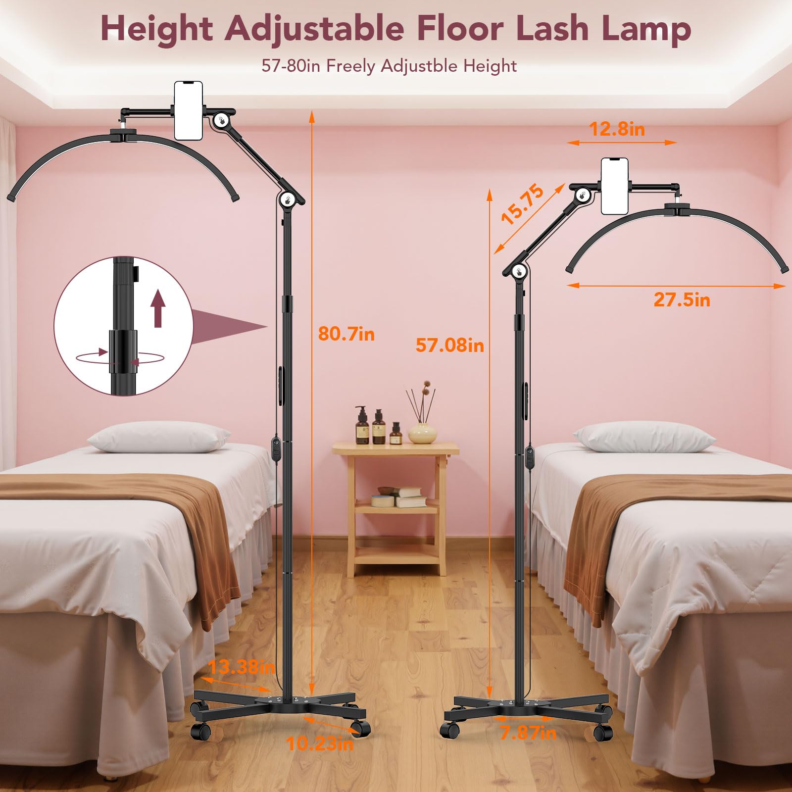 iVict Lash Light remote control for easy brightness adjustments