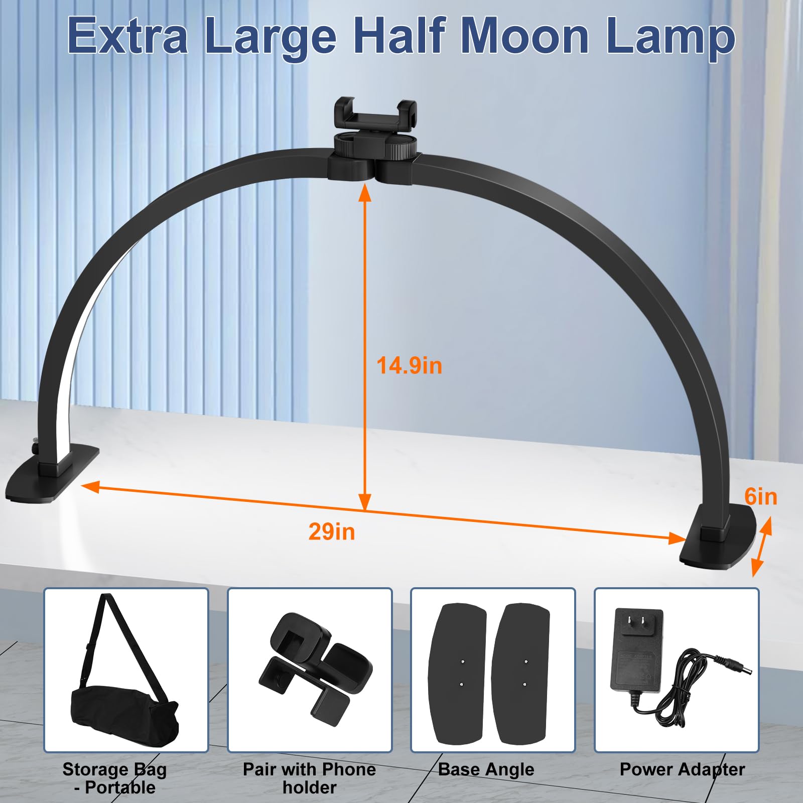 iVict Half Moon Light with 10 brightness levels for precise task lighting.
