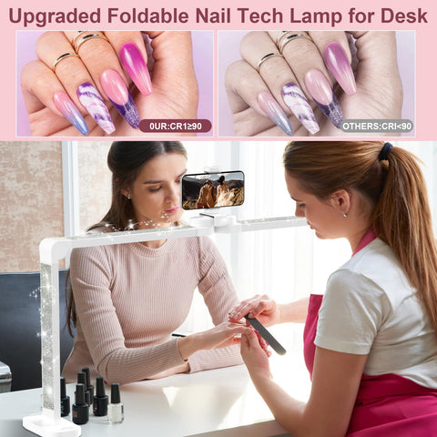 iVict Nail Lamp base phone holder for flexible video viewing during sessions