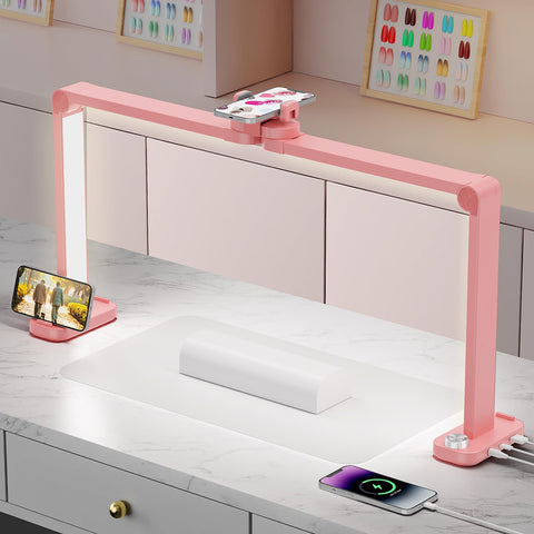iVict Premium Nail Desks Light front view showing wide illumination for precise manicures