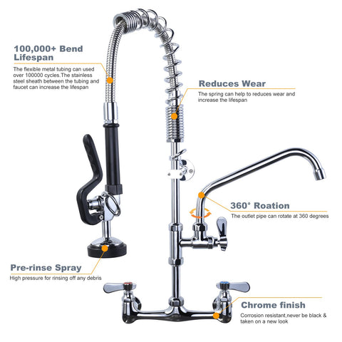 IVIGA 25-inch faucet height fits tall sinks and spacious dish areas.