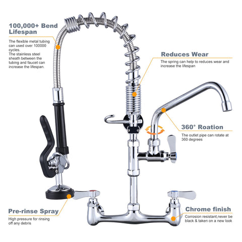 IVIGA 360-degree swing faucet with 10-inch reach for full access
