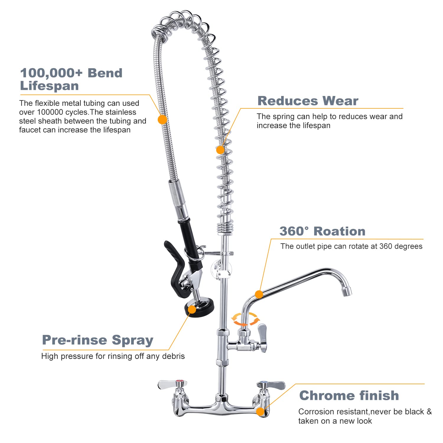 IVIGA 360-degree swing rotation covering every sink corner