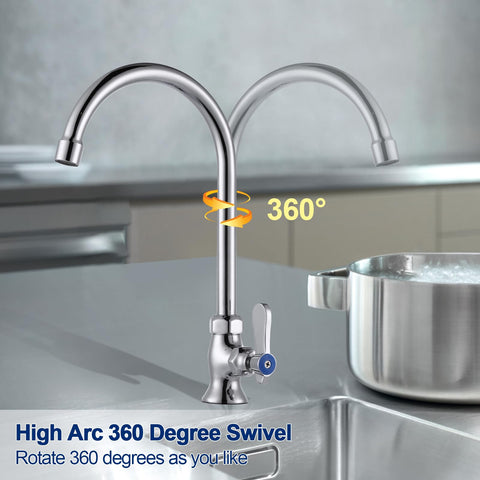 IVIGA 360-degree swivel spout reaches every sink corner with smooth flow.