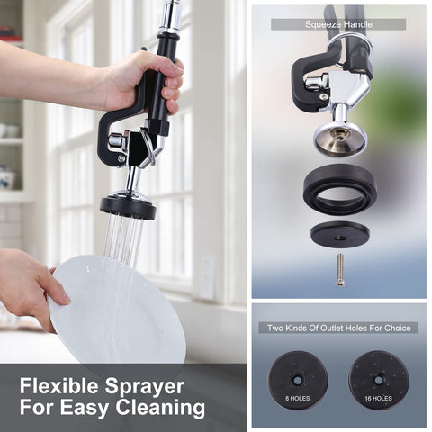 IVIGA 9.6-inch add-on swing spout with 360° rotation for versatile cleaning.