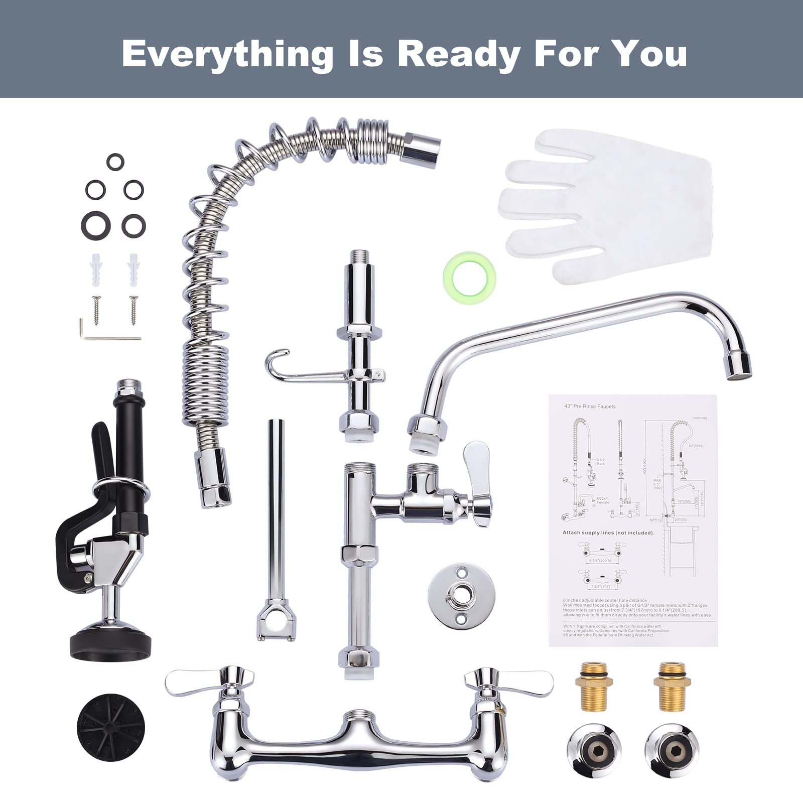 IVIGA coiled spring pull-down spray for one-handed operation