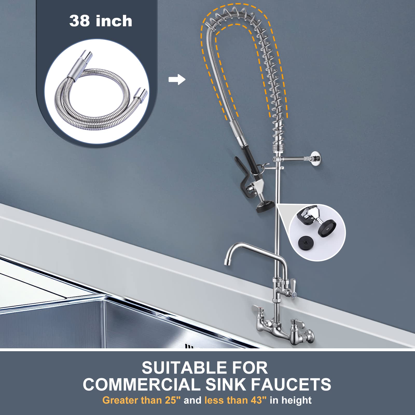 IVIGA rotatable fittings prevent hose twist during heavy kitchen use
