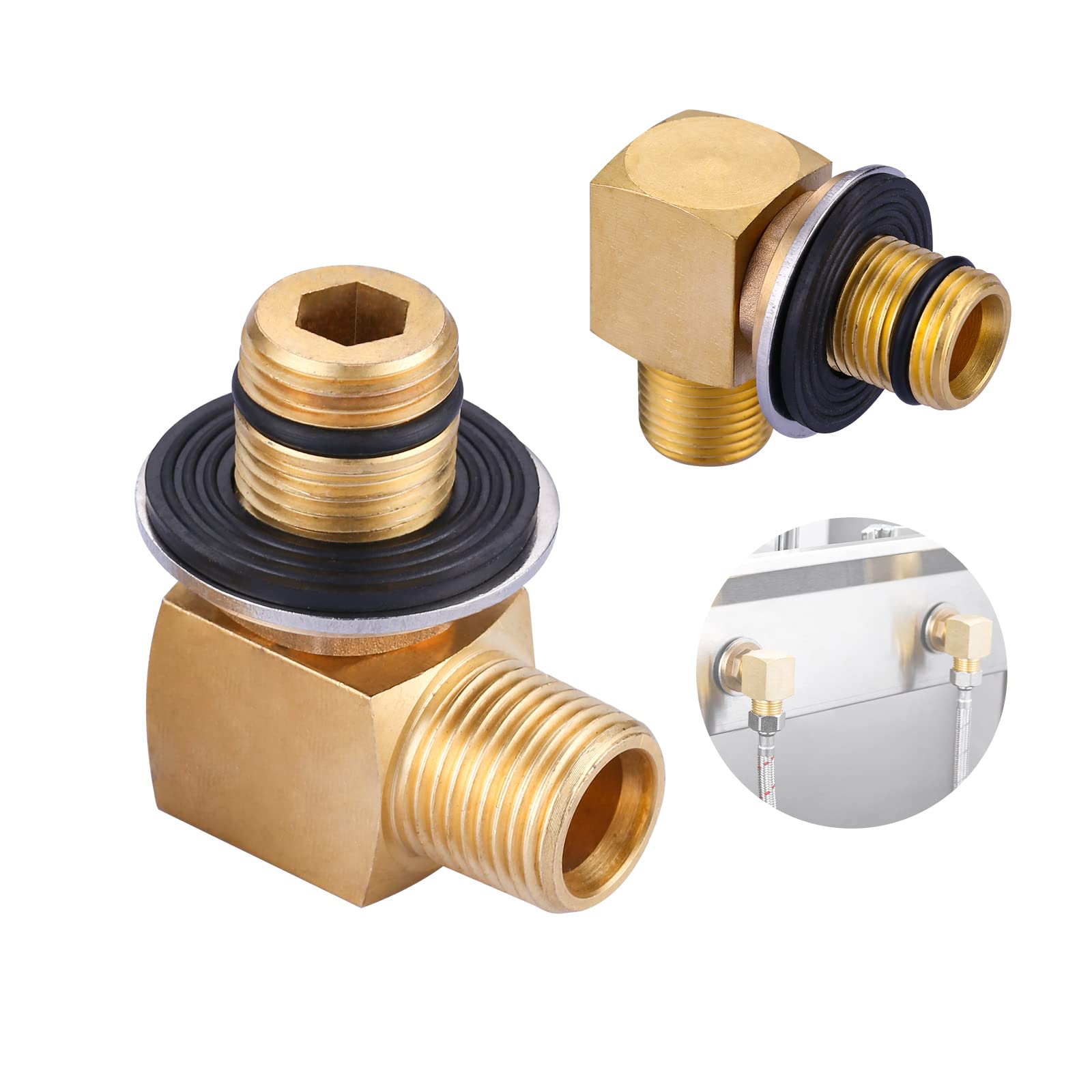 IVIGA wall mount installation kit elbow with half NPT fittings for secure connections.