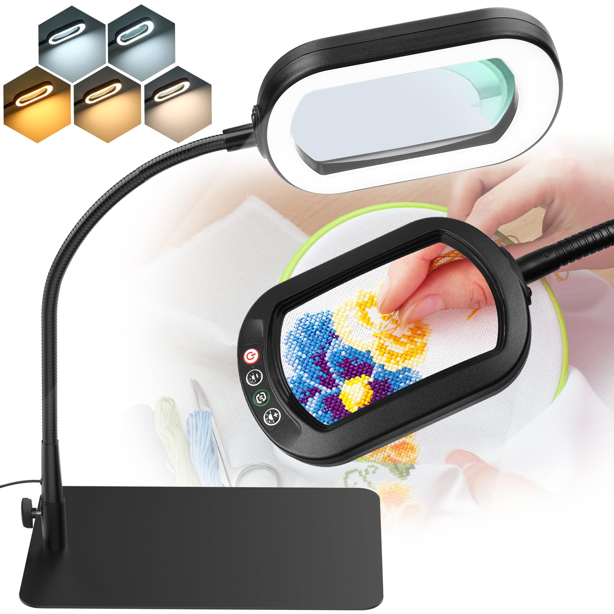 IVMAIE 10X magnifying glass with rectangular lens for precise reading and crafting tasks.