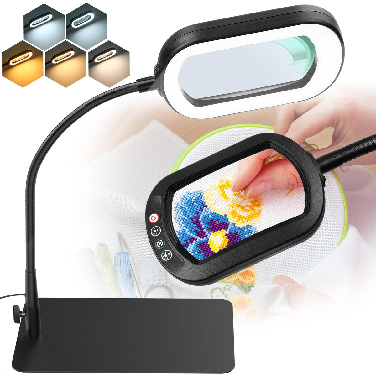 IVMAIE 10X magnifying glass with rectangular lens for precise reading and crafting tasks.