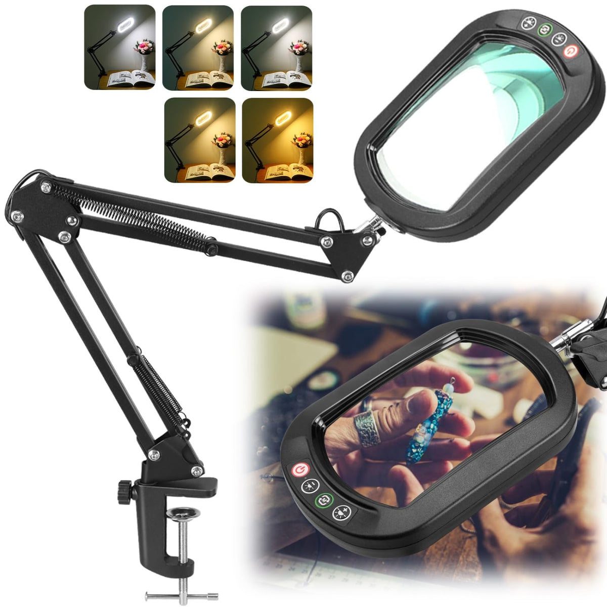 IVMAIE 10X magnifying lamp lens delivers sharp detail for crafts and needlework.