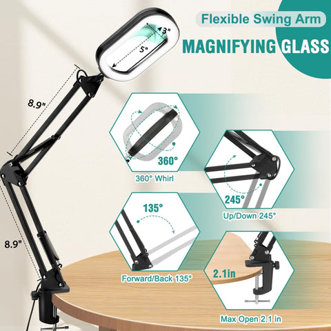IVMAIE 360-degree light head provides illumination from every angle.