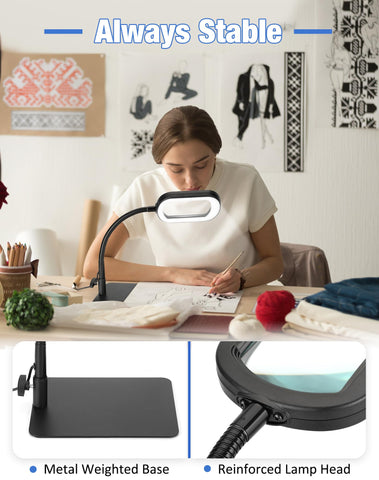 IVMAIE dimmable LED magnifier with color modes suits detailed craft work.