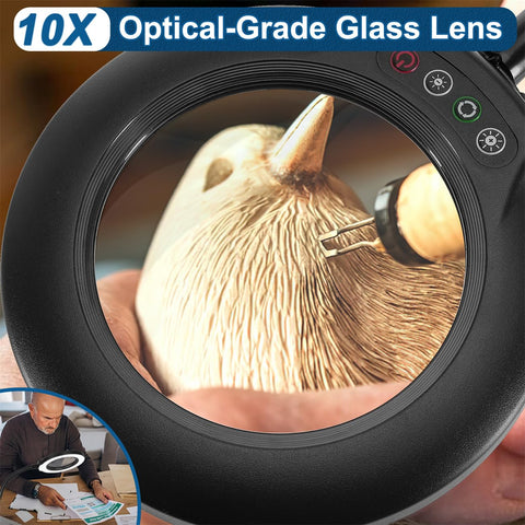 IVMAIE gooseneck magnifier with light enables precise, hands-free work.