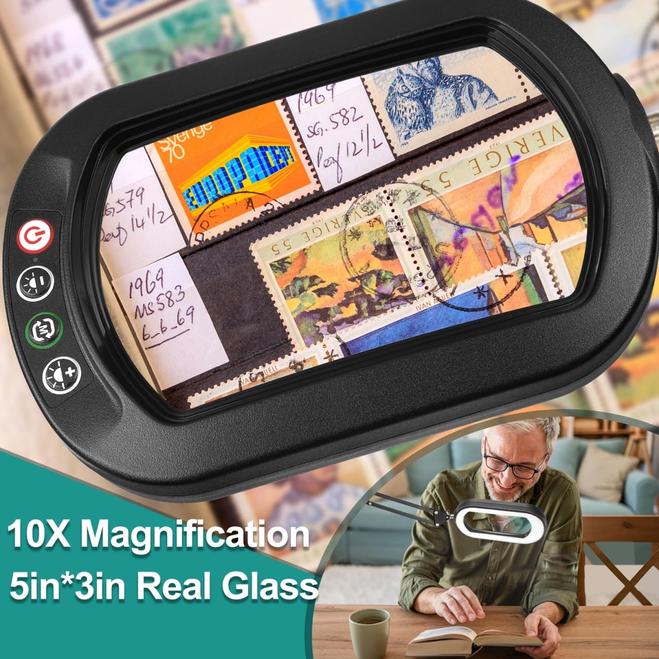 IVMAIE magnifying lamp head button enables quick adjustments during intricate projects.
