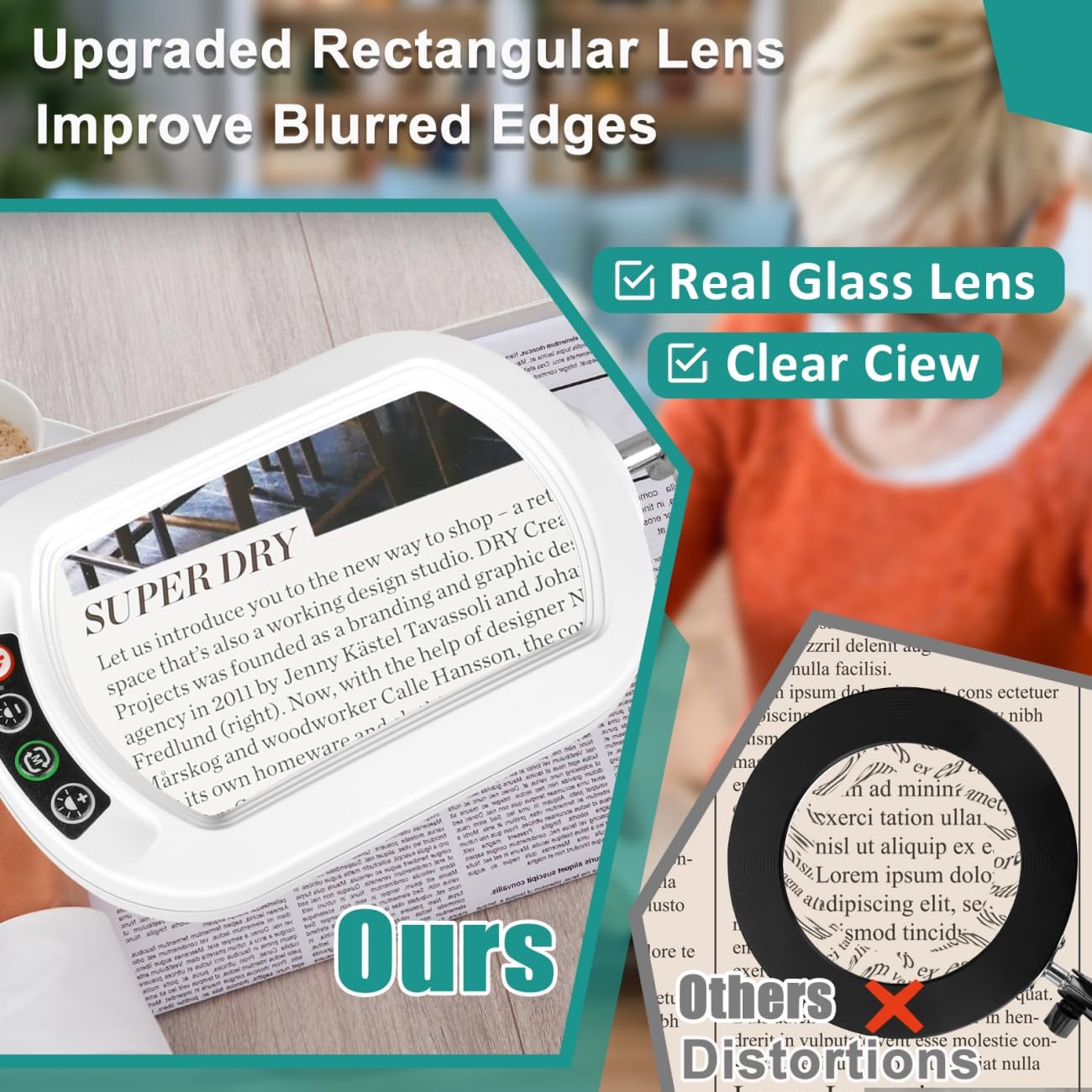 IVMAIE magnifier with swing arms and clamp for precise positioning