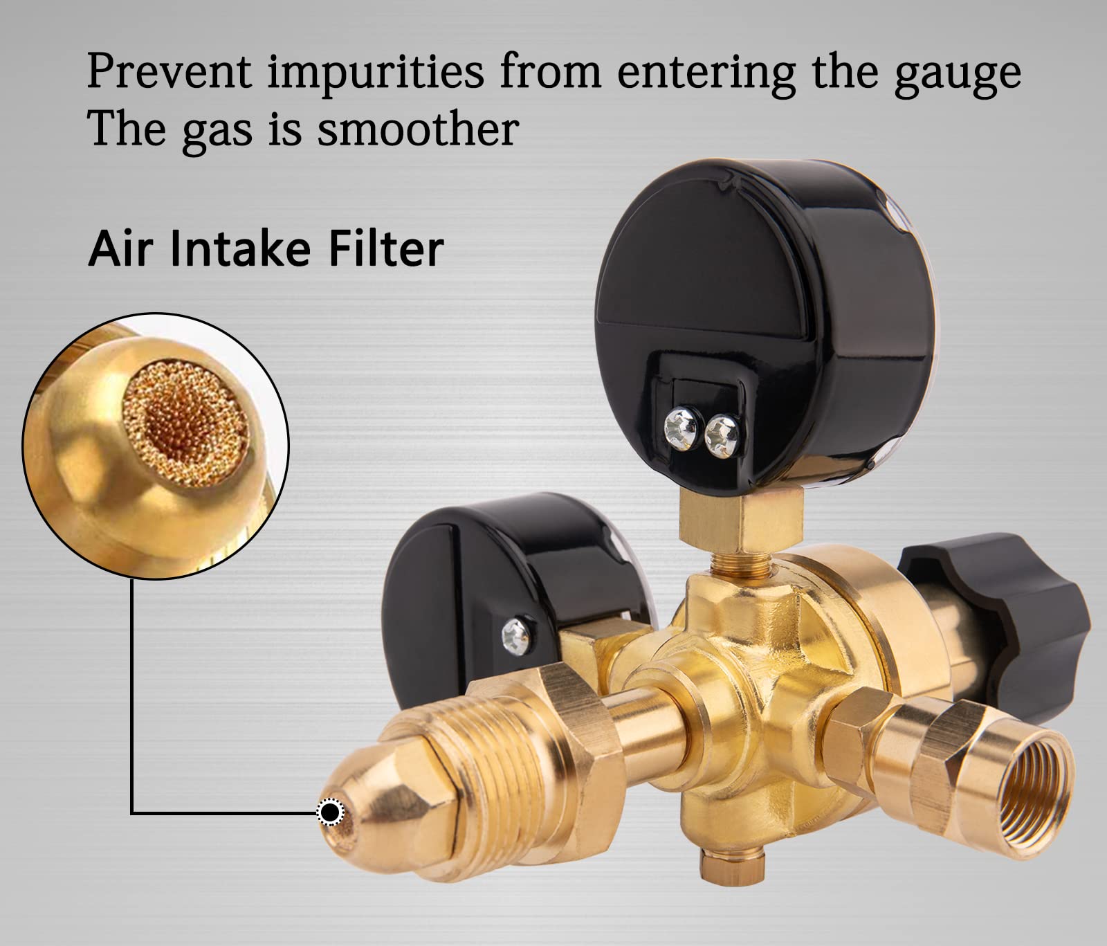 IVONNEY CGA580 regulator gauges are easy to read for 0 to 4500 PSI.