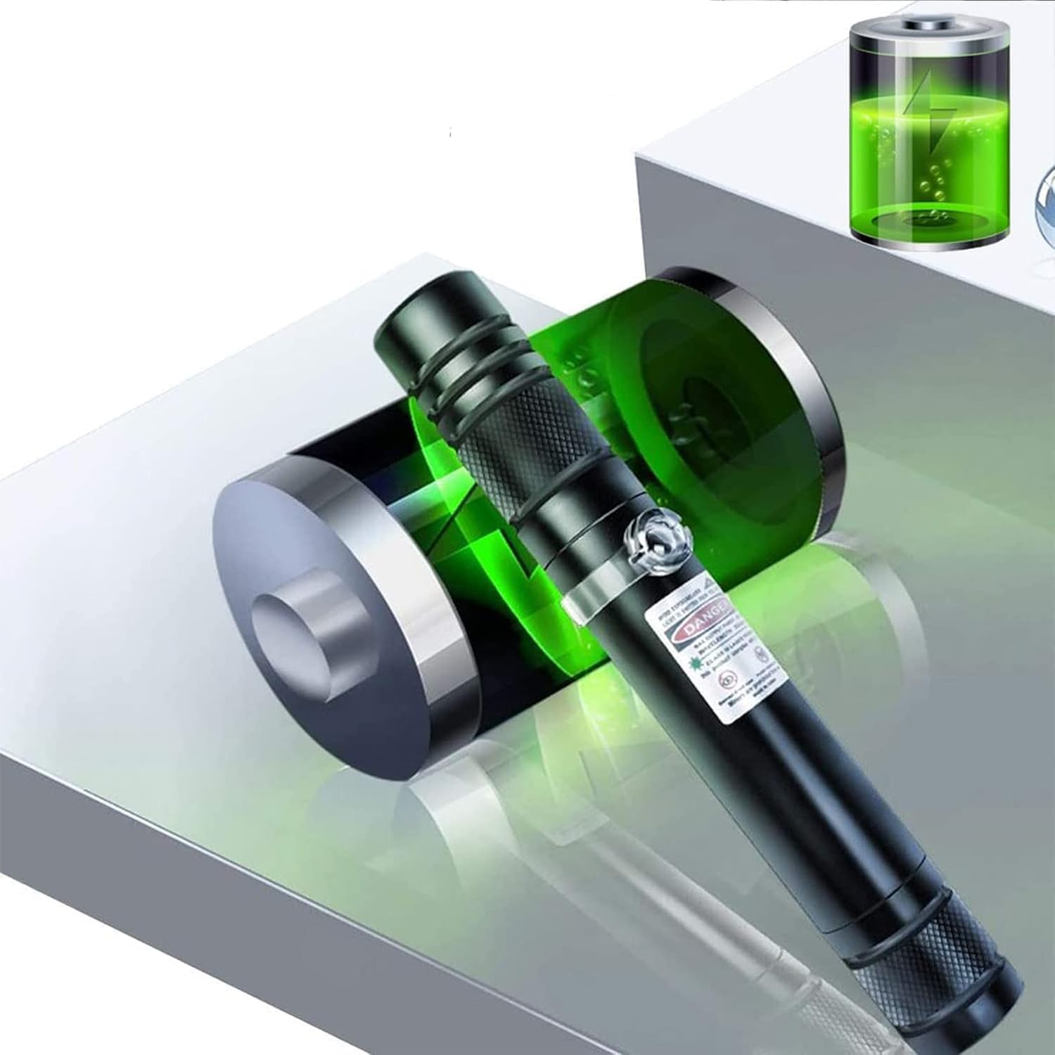 IVVTRYI green laser pointer emphasizing rugged aluminum alloy body with non-slip grip