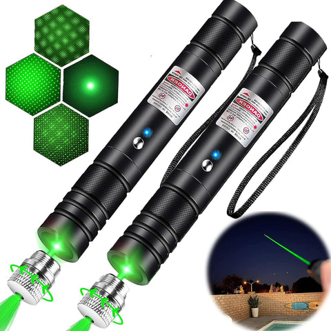 IVVTRYI green laser pointer front view with a durable aluminum body and non-slip grip