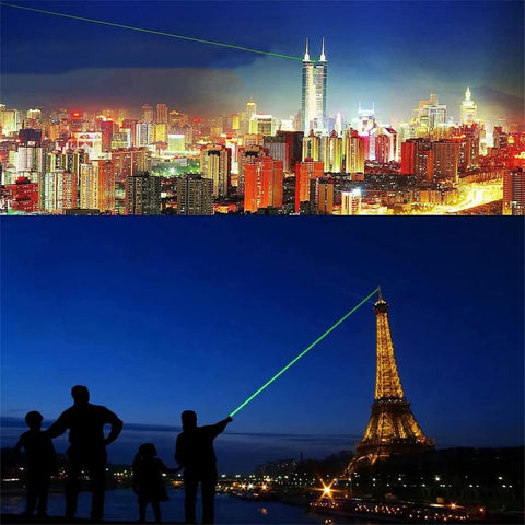IVVTRYI green laser pointer starlight cover open reveals varied light patterns