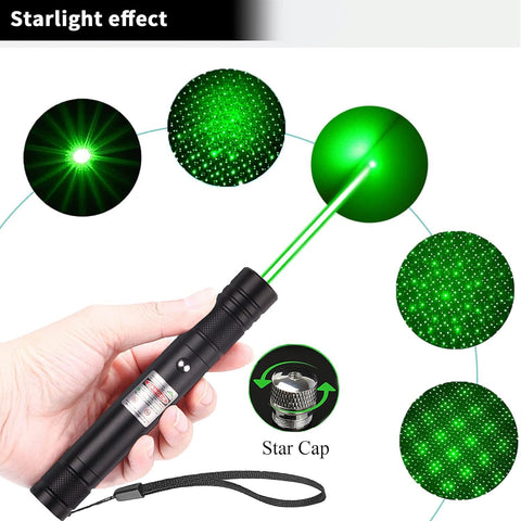 IVVTRYI green laser pointer showing starlight patterns in dark settings