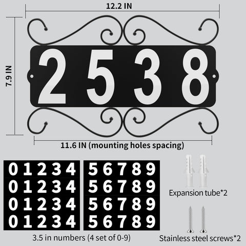 IVWVI address plaque fits homes and businesses on streets or mailboxes.