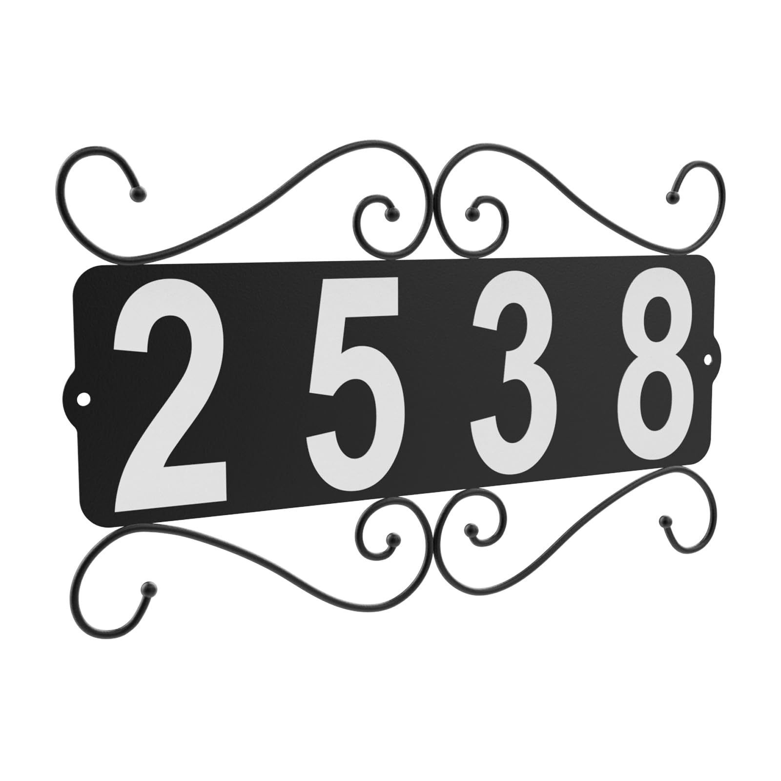 IVWVI metal address plaque front view with weatherproof horizontal and vertical mounting.