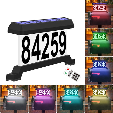 IVWVI solar mailbox numbers double sided for easy nighttime visibility.