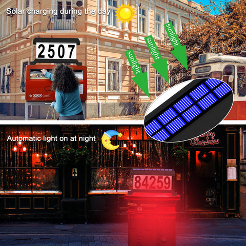 IVWVI solar panel powers signage with 2200mAh battery for all-night glow.
