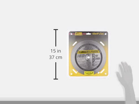 IVY Classic Swift Cut 10-inch blade cutting aluminum and plastic materials.