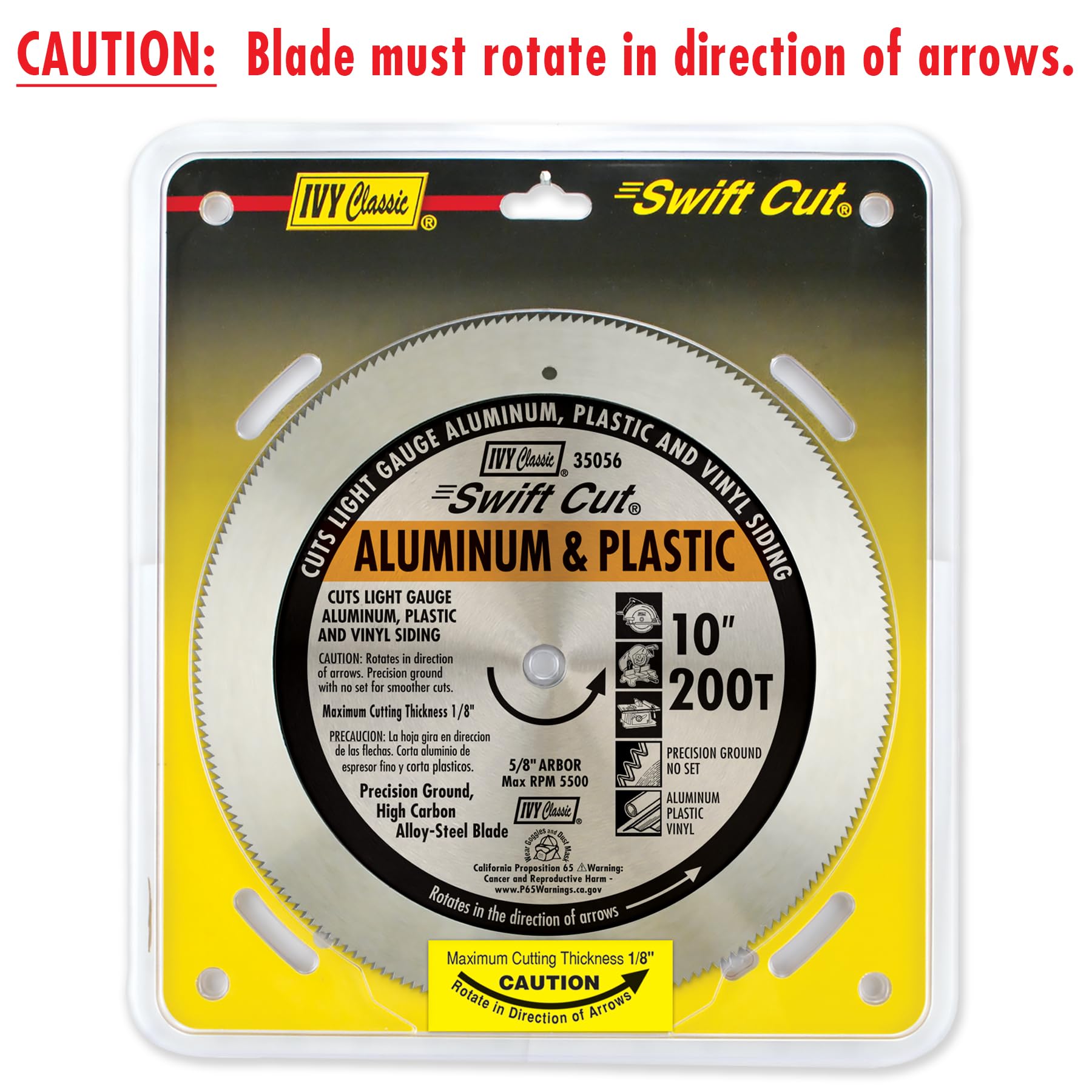 IVY Classic Swift Cut blade cutting vinyl siding for clean edges.