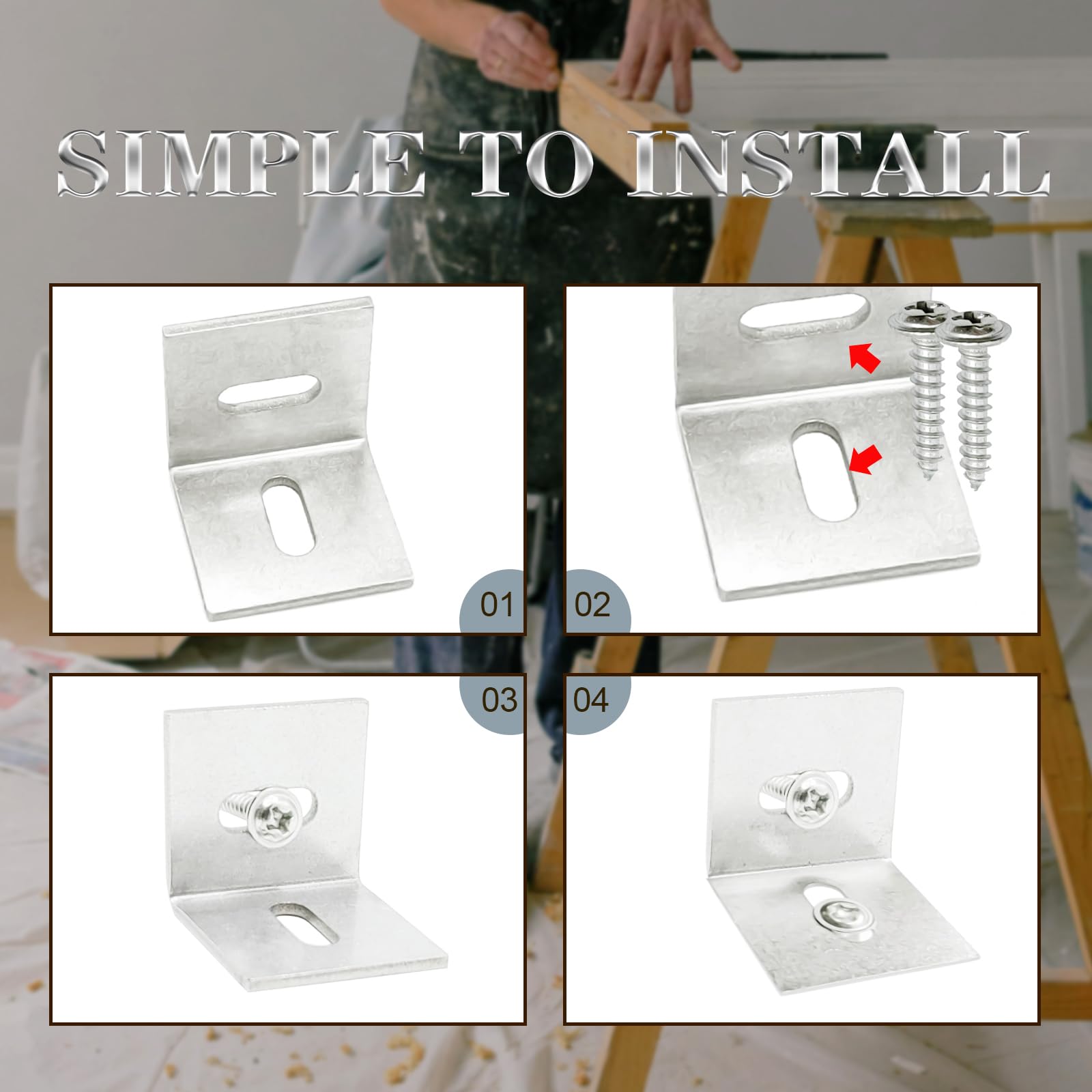IWGVVEEM adjustable corner braces reinforce wood tabletops with reliable support.