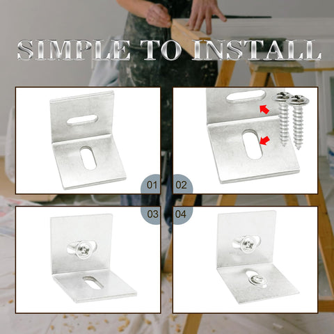 IWGVVEEM adjustable corner braces reinforce wood tabletops with reliable support.