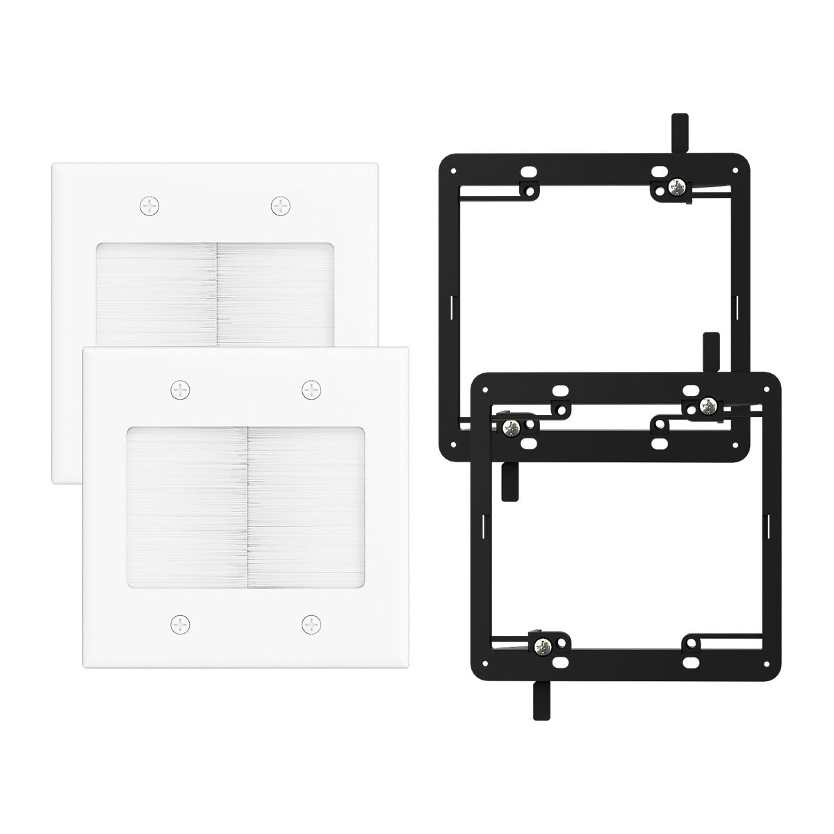 iwillink 2-gang wall plate with brush seals cables and dust protection.