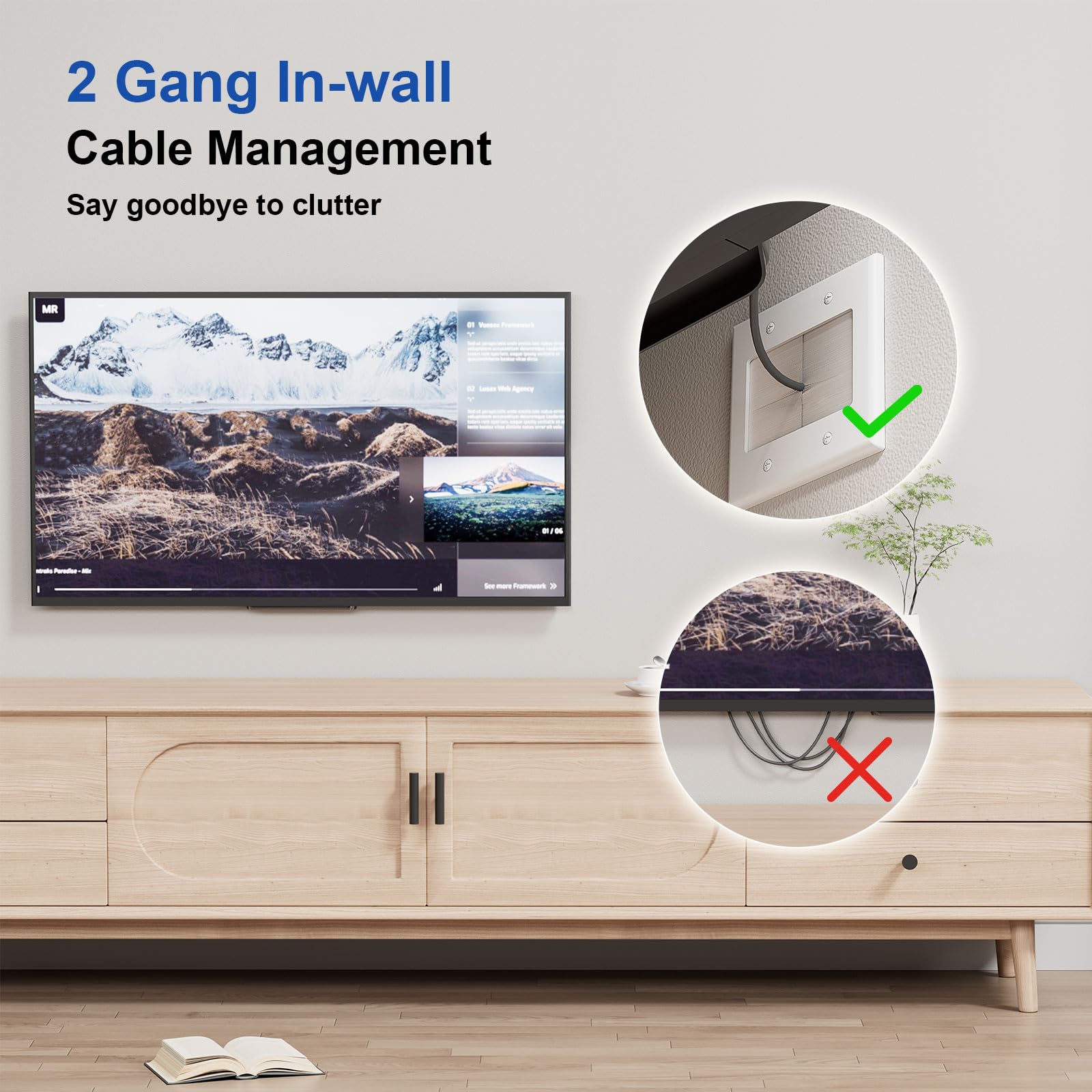 iwillink durable PC wall plate with mounting bracket for long-lasting use.