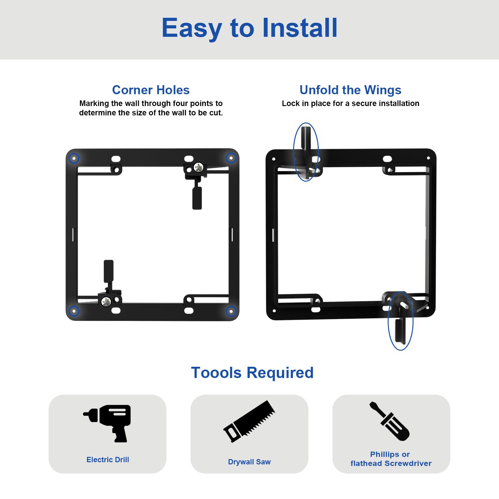 iwillink low-voltage bracket includes four preset holes for clean cuts.