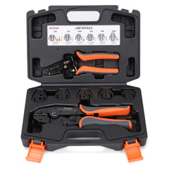 IWISS iCrimp ratcheting crimping tool set for precise, repeatable crimps