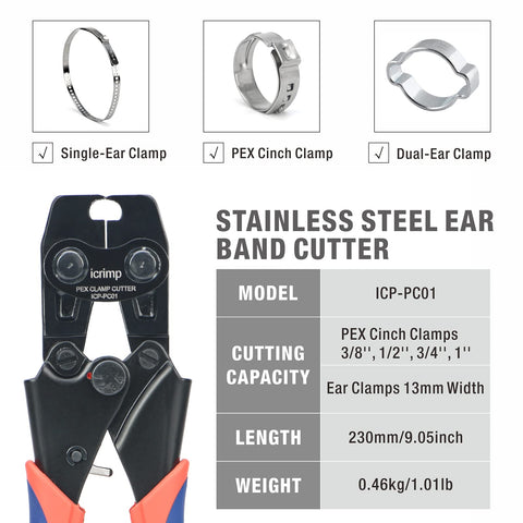 IWISS ICP-PC01 grip texture aids secure handling during clamp removal.