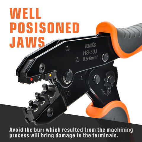 Interchangeable jaws for insulated and non-insulated terminals.